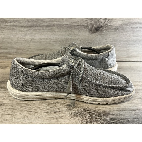 Hey Dude Wally Linen Iron Gray Slip-On Casual Sneaker Shoes Men's Size 14 - Picture 6 of 9